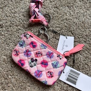 Vera Bradley Minnie’s Garden Dots NWT lanyard and zip ID case